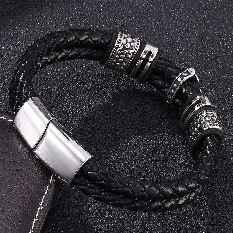 Leather Cross Bracelet