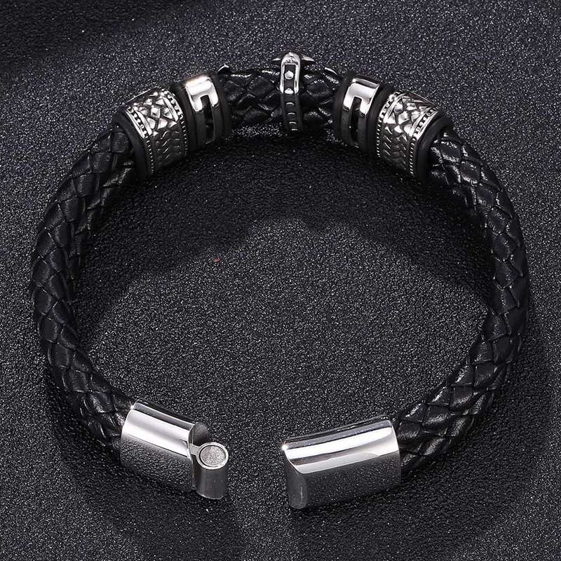 Leather Cross Bracelet